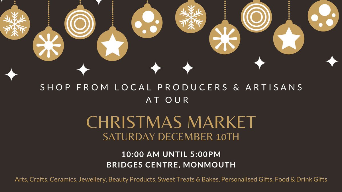 Only 5 sleeps until our Christmas Market 🎅 Pop along on Saturday and support some fabulous local businesses 🎁 #xmasgifts #monmouth #supportsmallbusiness #shoplocal