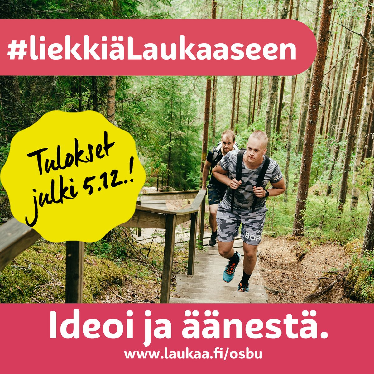 Tänään 5.12. klo 16 julkistetaan kuntalaisten ideoista eniten ääniä saaneet ja vuonna 2023 toteutettavat hankkeet valtuuston kokouksen alussa. Seuraa kokousta Youtubessa tai paikan päällä. 
laukaa.fi/asukkaat/osall… #laukaa #syttyysydämessä #lisääliekkiälaukaaseen #osbu