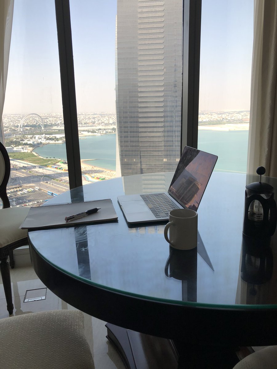 KarenBarhamW12's tweet photo. Having an unbelievable time @FIFAWorldCup but back to work today @MBfamilyteam #ViewFromMyDesk https://t.co/P1eeVzqDlt