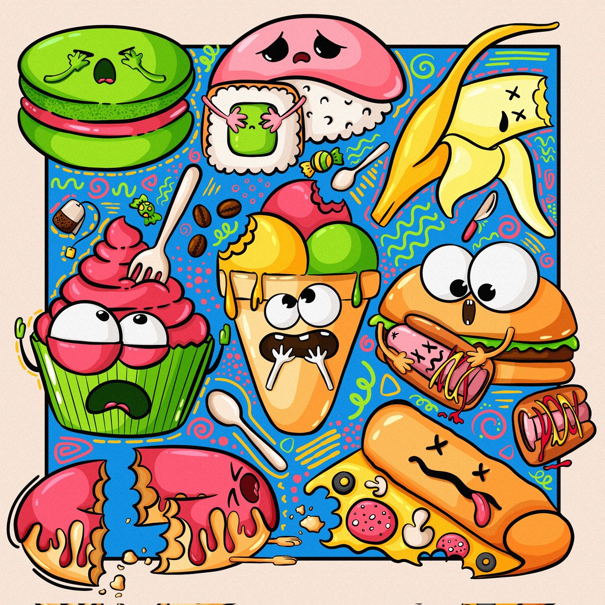 N1kaBu's tweet image. 💥New drop💥

Have you ever wondered what horror movies would be called in the world of fast food? "The Ring of microwave timer", "Banishment of Pizza", "Unspiced", "The Curse of Double Cheeseburger", "The Silence of the Bacon"
0.07eth

#nftN1kaBu #N1kaBu
opensea.io/assets/ethereu…