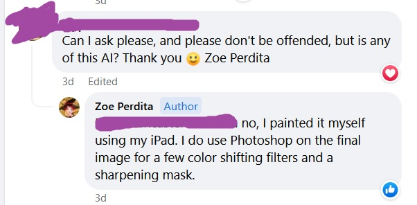 Knifesart's tweet photo. Author got scammed into thinking they're getting original work, instead they got an AI. A literal instance of artists losing job to a scammer using AI, and commissioners being misled and lied to. https://t.co/qQNbyyo3f6
