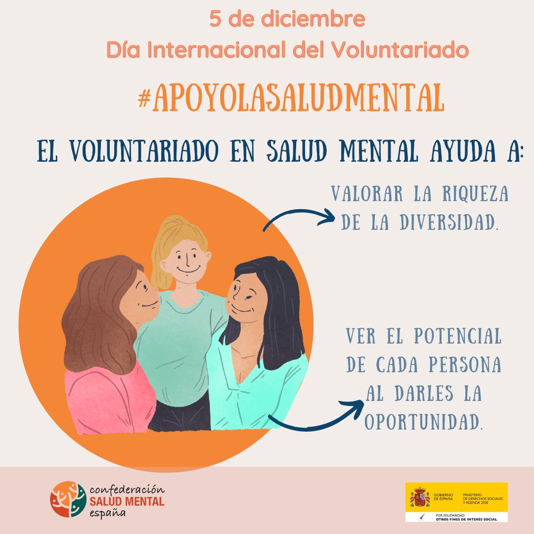 😍 Que bonita es la diferencia y a la vez vivir en #igualdad. 

💪🏾 Haciéndote voluntari@ aprendes a ver la diversidad y las capacidades diferentes de las personas como un valor en sí mismo.

#ApoyolaSaludMental #VdeVoluntariado #DíadelVoluntariado 👉🏾 bit.ly/3UBXdw5