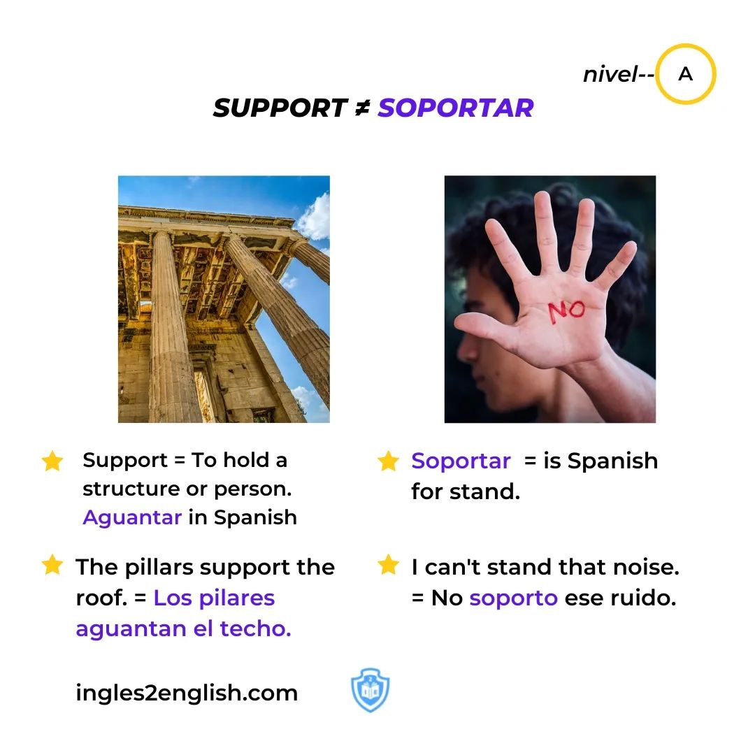 Ingles2English's tweet photo. ¿Cuantas veces hemos dicho "support" pensando que era la traducción de soportar?

#aprenderingles
#inglesonline #ingles2english

How many times have we said "support" while thinking it was the translation of "soportar"? 

#InglesParaTodos #clasesdeingles #ingles #inglés #clasesde https://t.co/iZuR6mDCwg