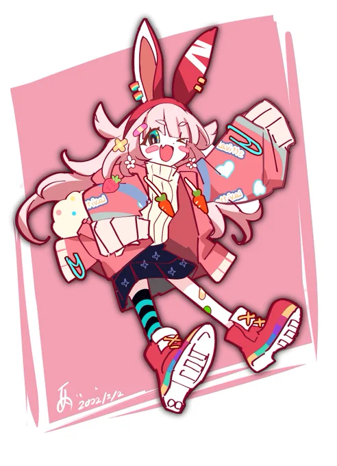 ちなみにこの絵は1時間30分くらいの即席一髪描きでデザインしました。時間がある時は何日もかけてじっくりデザインを凝るんですが、立ち絵が作れない忙しい時はそんな感じで自分はよくデザインしてました。少しでも参考になれば..! 
