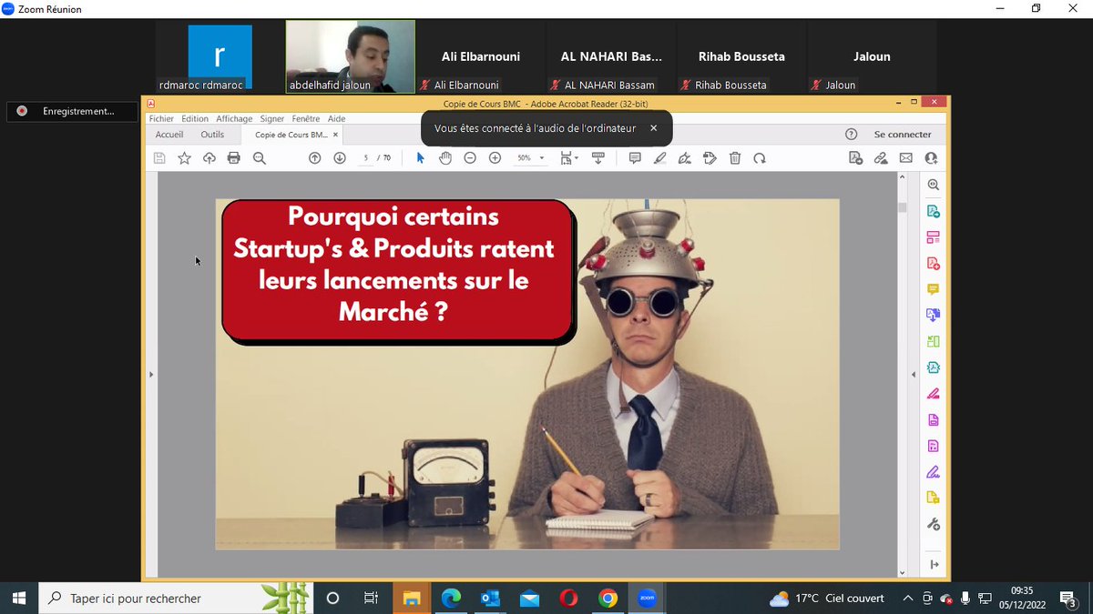 Lancement par R&amp;D Maroc de la première formation programmée dans le cadre de son cycle de formations-coaching au profit de startups accompagnés dans le cadre de ses programmes pour les startups / porteurs de projets de création de startup sous le thème « Go to Market Stratégy ».