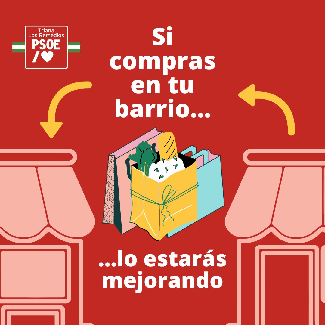 PSOETRIANA's tweet photo. 🛍️ ➡️🏛️ Un banco, un columpio, un árbol... Durante estas fechas, #compraentubarrio, porque parte de lo que pagas a tu vecino por sus productos, acabará además siendo una inversión en tu calle 🔄 #CompraenTriana #CompraenLosRemedios https://t.co/MCXRO7Q9kk