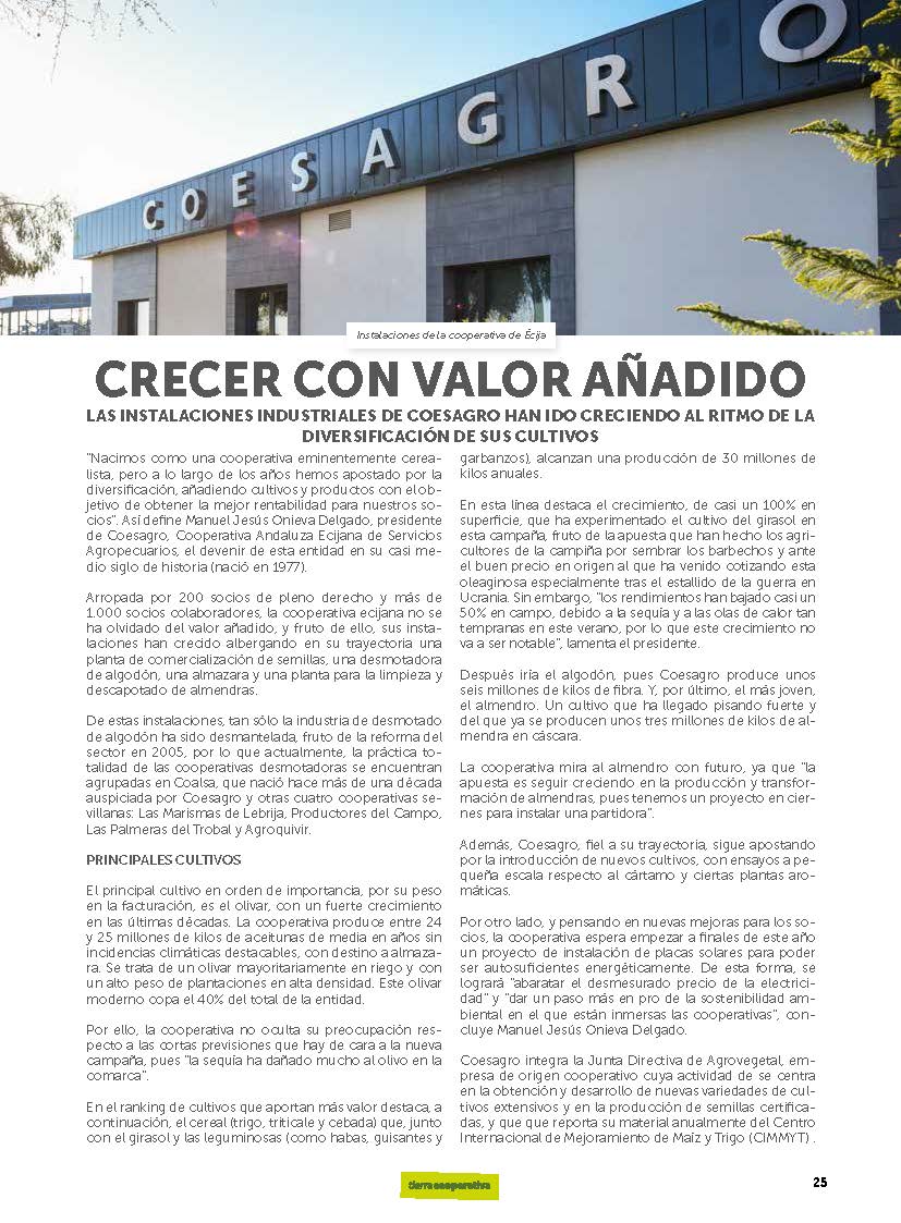 🏭🏭Las #instalaciones de <a href="/CoesagroEcija/">Coesagro</a> han crecido al mismo ritmo que la #diversificación de sus #cultivos

📰#Reportaje en la #revista #Tierracooperativa 118

agroalimentarias-andalucia.coop/images/stories…