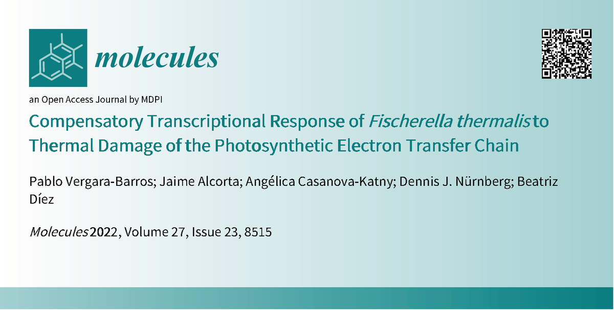 Pleased to share our new work on #cyanobacterium Fischerella thermalis and it's photosynthetic adaptation to high temperatures. #photosynthesis 

mdpi.com/1420-3049/27/2…