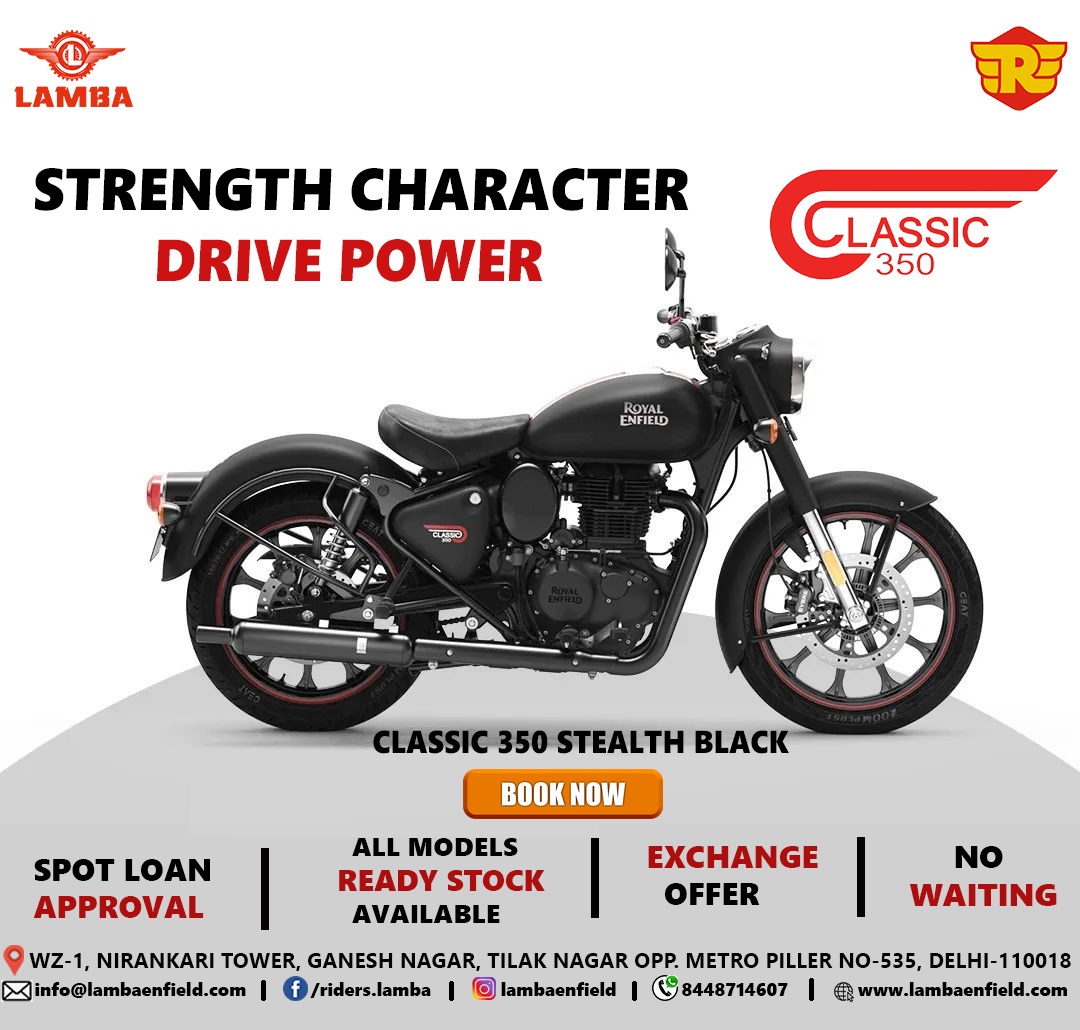 PvtLamba's tweet photo. Our favourite Royal Enfield Classic 350 has strength, character, drive &amp; power to match your style everytime.
Get your Royal Enfield today.
✅Minimum Downpayment
✅Easy Loan Documentation
for more details :- 8448714607
.
.
#RoyalEnfieldShowroom
#bulletshowroomdelhi https://t.co/5tlLIyhtEb