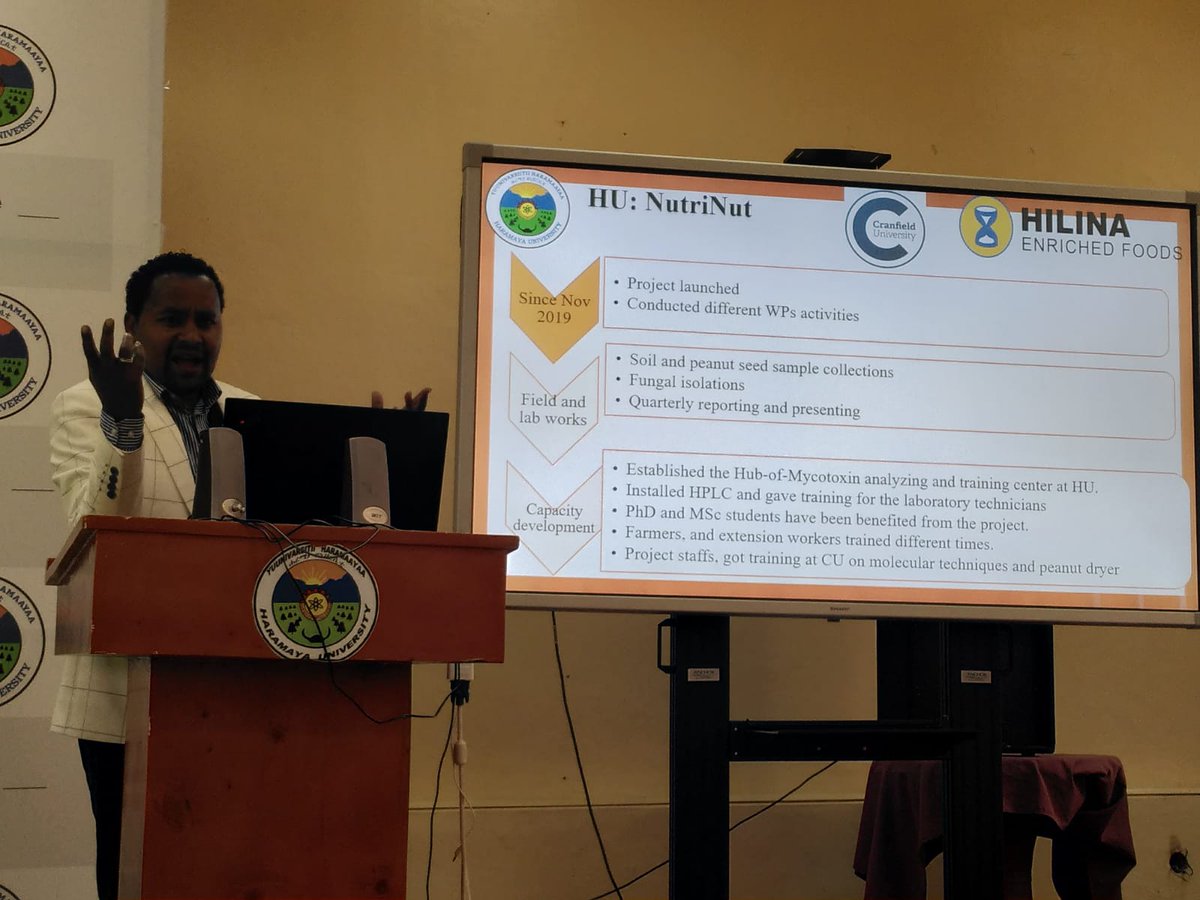 Magan Centre of Applied Mycology (MCAM) (@cranmycology) on Twitter photo Great first morning at the #Aflatoxin: Awareness and mitigation strategies workshop <a href="/HaramayaUni/">Haramaya University</a>! Capacity building and Knowledge transfer happening as part of the #NutriNuts project funded by <a href="/innovateuk/">Innovate UK</a>! Great first morning at the #Aflatoxin: Awareness and mitigation strategies workshop <a href="/HaramayaUni/">Haramaya University</a>! Capacity building and Knowledge transfer happening as part of the #NutriNuts project funded by <a href="/innovateuk/">Innovate UK</a>!