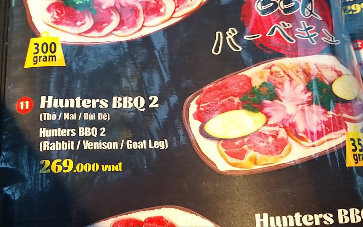 Ongcharles9's tweet photo. #bushmeat #hunter #rabbitmeat #crocodilemeat #ostrichmeat #bbq #danang
#ブッシュミート #ハンター #ラビットミート #クロコダイルミート #オーストリッチミート #yakiniku https://t.co/MvCjo7IZmf
