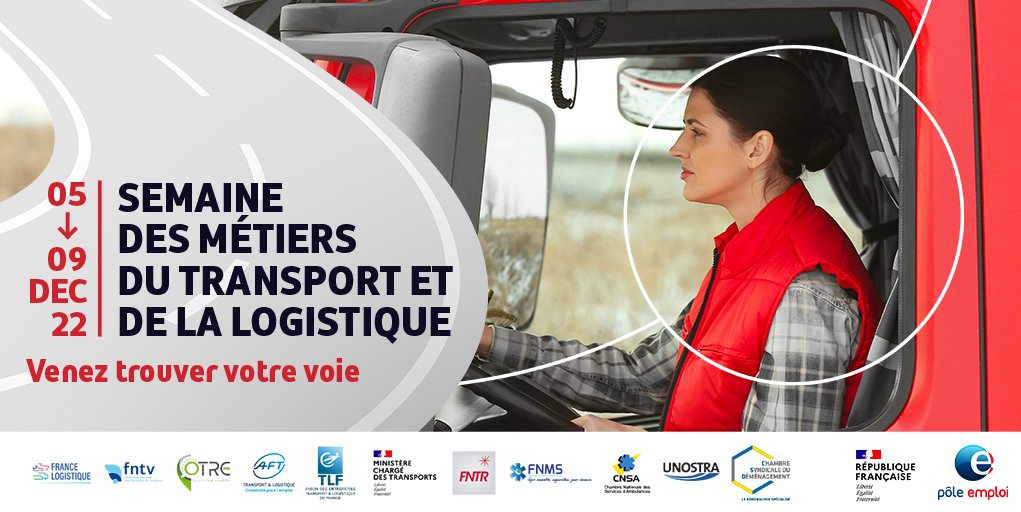 ‼️ Jour J ‼️
Lancement national de la "Semaine des Métiers du Transport et de la Logistique avec @pole_emploi🚀
📢 Découvrez les évènements organisés par 
@poleemploi_ara du 5 au 9 décembre 2022.
Faites le pari d'une carrière dans ce secteur qui recrute !

pole-emploi.fr/actualites/sem…