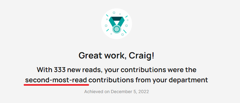 I'm the first loser apparently. Thanks <a href="/ResearchGate/">ResearchGate</a>