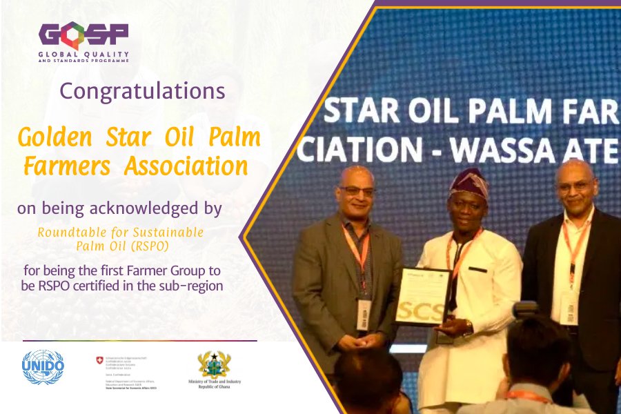Congratulations to the Golden Start Oil Palm Farmers Association  for  being recognised at RSPO