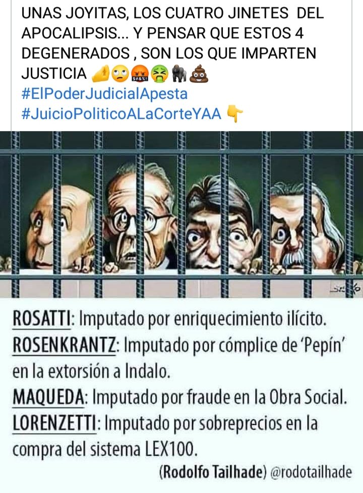 RCAcomuna5's tweet photo. #LosJuecesDeClarin las tranzas entre corporaciones y miembros del poder judicial. Audios reveladores sobre safaris corporativos, pagados con la que te roba fibertel al judicializar el decreto que lo establecia como servicio publico https://t.co/k9mme3p8r3