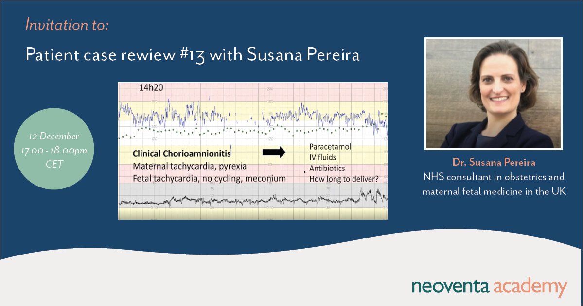 NeoventaMedical's tweet photo. Welcome to the last Patient case review of the year with 
@DrSusanaPereira! On 12 December at 17.00 - 18.00pm CET

Register here: https://t.co/oi0bopyQZh

Looking forward to seeing you there! 

#midwifery #obstetrics #fetalmonitoring #physiologicalCTG #neoventa #ctginterpretation https://t.co/Xuz9sccZiO