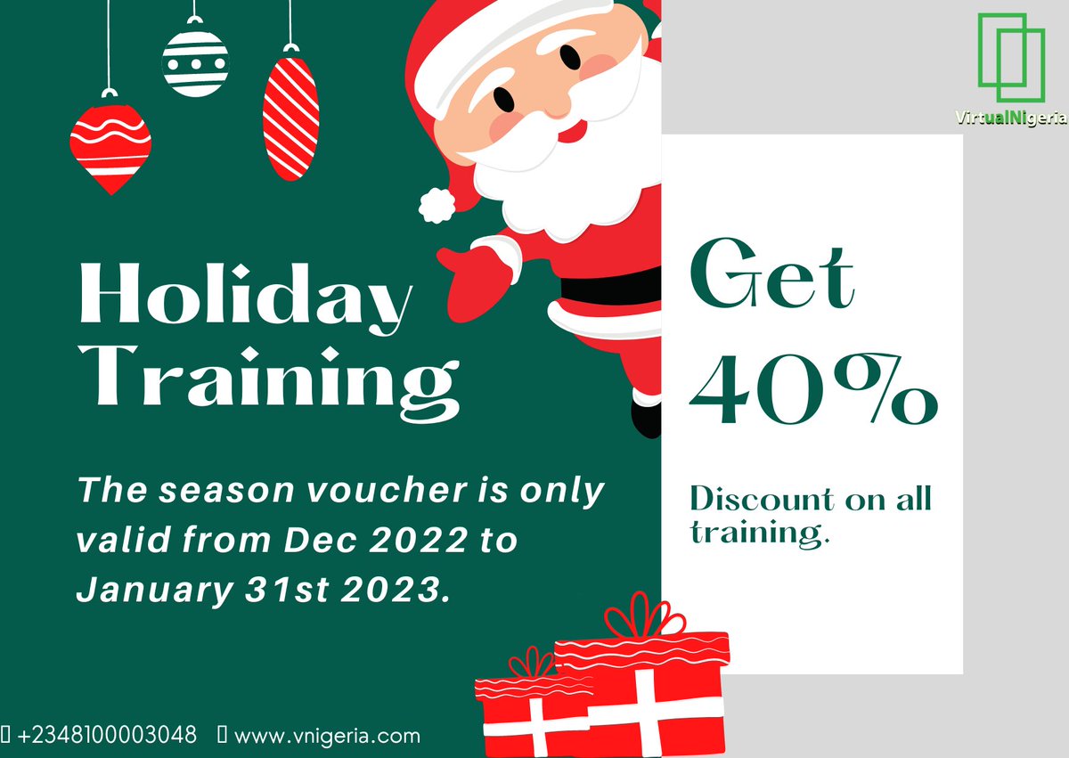 vnigeria_'s tweet image. Ho ho ho! 🎅

It&apos;s time to get skilled up for the coming year.

The #Linux training mode is virtual during the holiday season and back to normal from the 9th of January 2023.

Send an email to info@vnigeria.com to get started.

#tech #sysengineer #sysadmins #opensource #Training