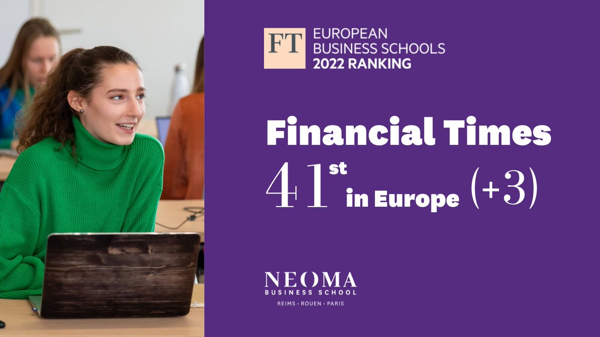 NEOMA Business School (@neomabs) on Twitter photo 🏆 <a href="/FinancialTimes/">Financial Times</a> "European Business Schools 2022" Ranking
#NEOMAbs is ranked 41st in Europe and has risen 3 places. 🌟 🌟 🌟
👏 Congratulations to our teams for this progress in a highly competitive environment. 🏆 <a href="/FinancialTimes/">Financial Times</a> "European Business Schools 2022" Ranking
#NEOMAbs is ranked 41st in Europe and has risen 3 places. 🌟 🌟 🌟
👏 Congratulations to our teams for this progress in a highly competitive environment.