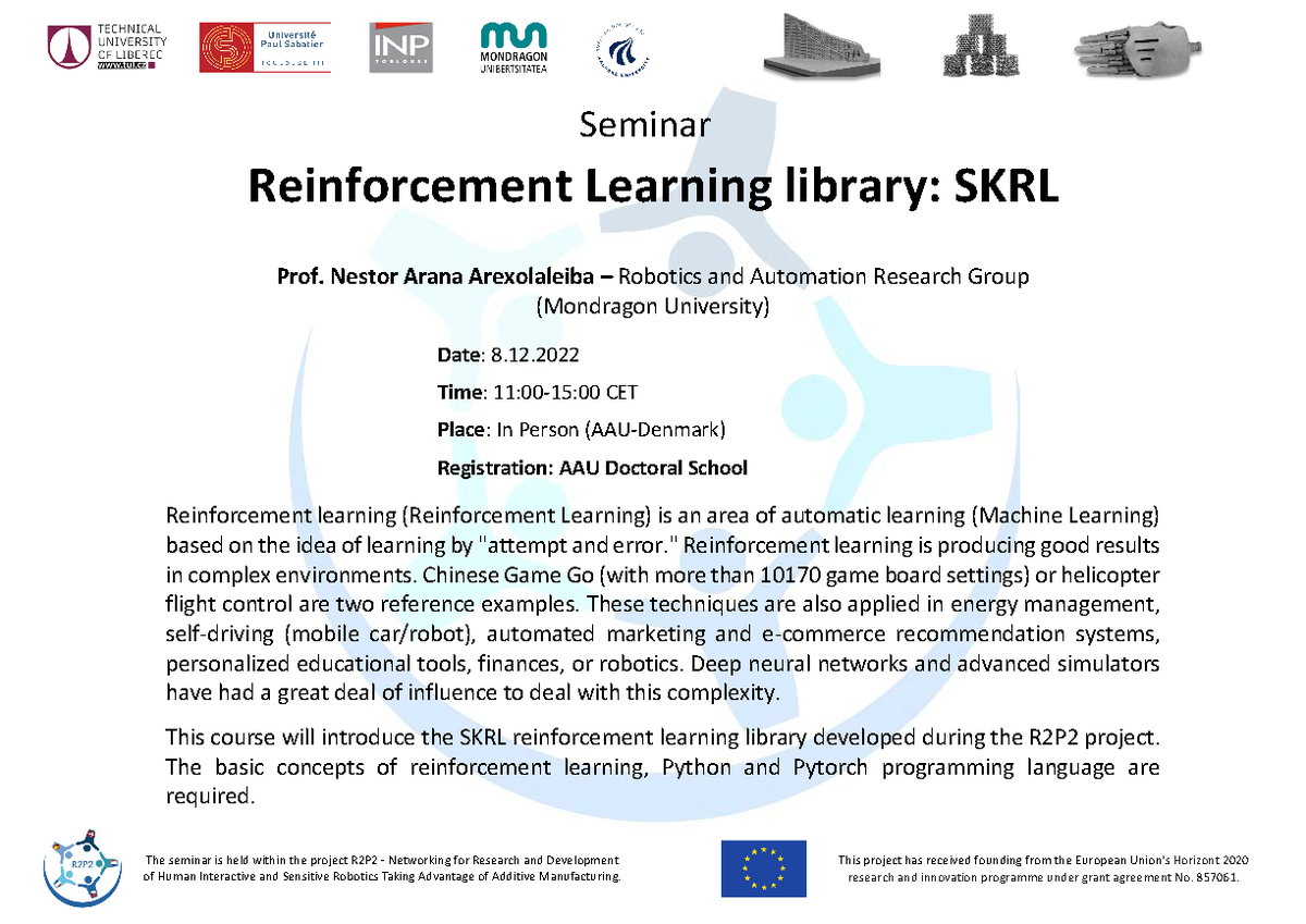 R2p2P's tweet photo. #h2020 #robotics #reinforcementlearning
 #research https://t.co/DhpLKQGBCN