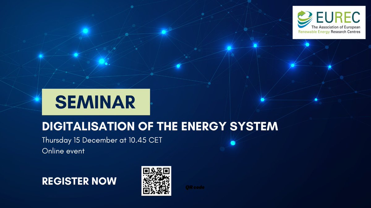 Do you want to know more about the #digitalisation of the #energy system? Join our hybrid event organised on 15 December!
We'll discuss the paths, benefits &amp; challenges of digitalisation but also the EU Action Plan for digitalising the energy sector.
👉eurec.be/event/online-s…