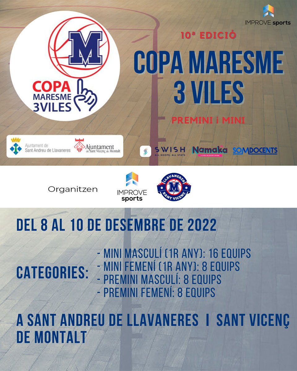 🏀Buenos días de lunes!!!!
Comenzamos una semana de puen...TORNEOS😎
Este 8, 9 y 10 tenemos más una cita con el BALONCESTO🔴
🏆La <a href="/CopaMaresme3V/">Copa Maresme 3Viles</a> viene pisando fuerte ¡MENUDAS CONFIRMACIONES! 💥
📊Ni se te ocurra perdértela, síguela en directo aquí:
swish.nbn23.app/m9Mm