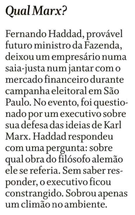 Haddad mandou bem.

Do jornal O Globo.