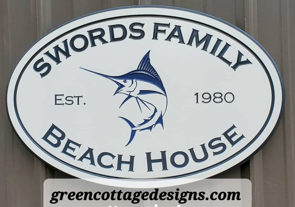 cottage_green's tweet photo. Personalized Beach House Signs by https://t.co/mxWEx0ly9j #BeachHouse #fishing #Marlin #swordfish #BellBridge #GCD https://t.co/wJ7zOxGlfC