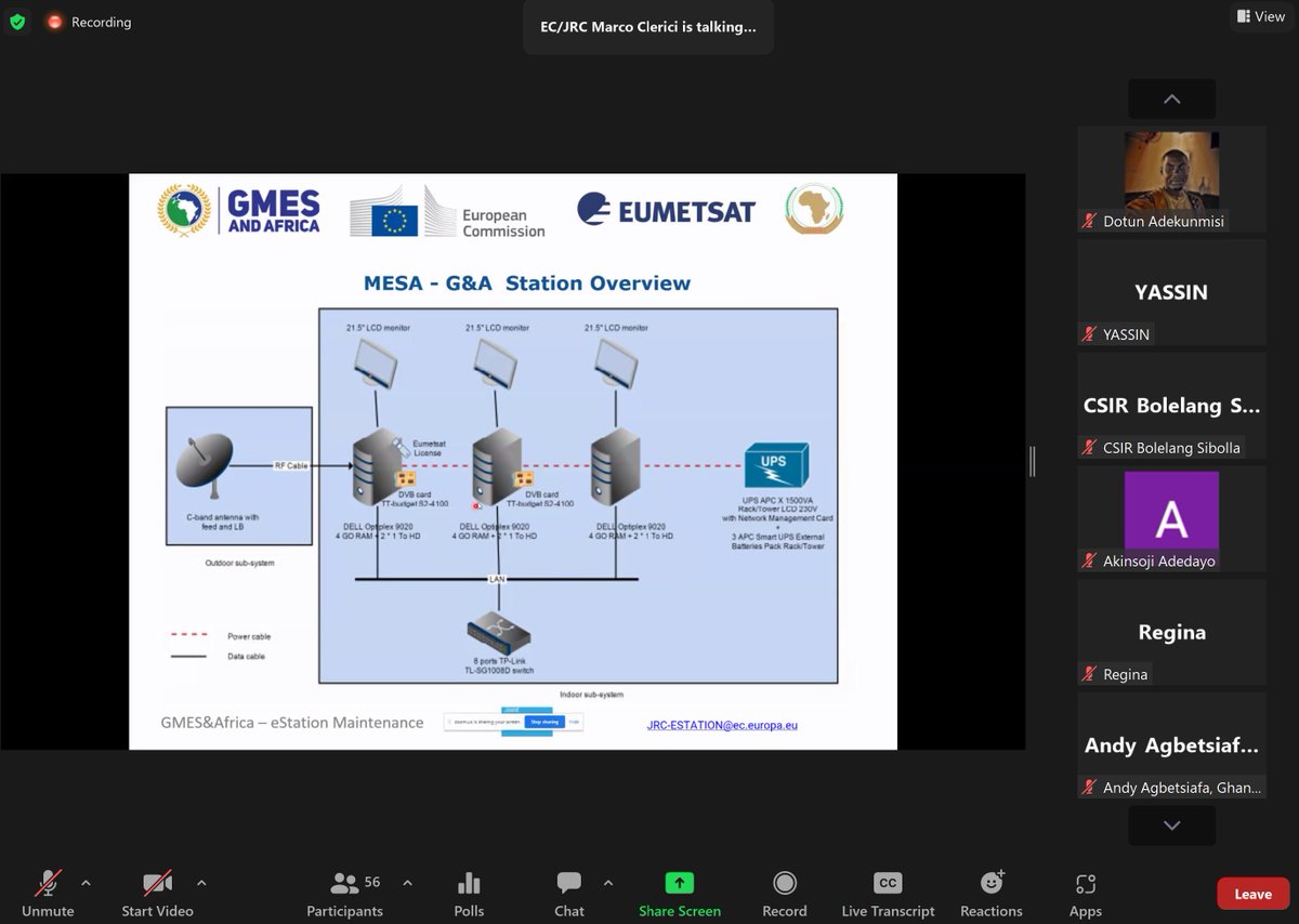 GMESAfrica's tweet photo. The JRC and #GMESAfrica coordination, with EUMETSAT, are organizing a new series of online Training sessions on the Maintenance of the #eStation. The english session started today 5 dec for 3 days. 60 participants are following. Want to join? https://t.co/ItawBfm7Bg https://t.co/Er86FIHCiT