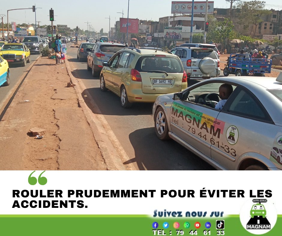 MagnamAuto's tweet photo. #mondaymotivation 

"Rouler prudemment pour éviter les accidents."

🙏 Passez un bon début de semaine. 
📞 79 44 61 33
📌 Sogoniko près de la Station Shell .

#autoécole  #Magnam  #Mali #SécuritéRoutière #savoirconduire https://t.co/puAL4SGZ3K