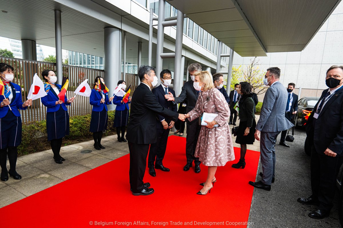🇧🇪🇯🇵 La Princesse Astrid est arrivée au Japon pour une mission économique de 5 jours ; la plus grande jamais organisée par la Belgique au pays du Soleil levant. Elle s’arrêtera à Tokyo, Nagoya, Osaka et Kyoto.  
#BEmissionJPN