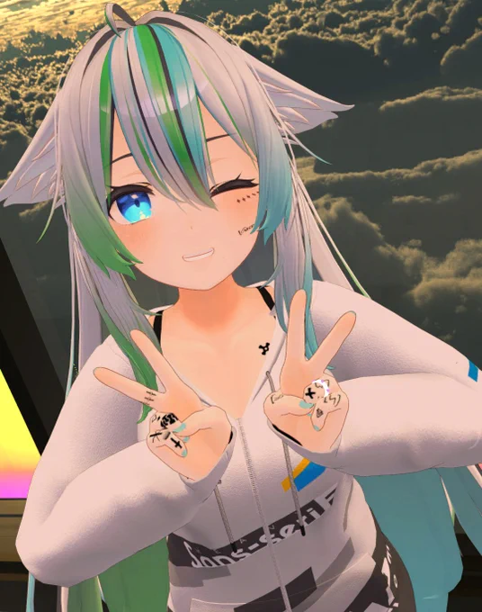 ゆずれな様()のVRCアバターキャラクター描かせていただきました～ (๑╹ᆺ╹)!!!いろんな服装あって、どれもとっても可愛かった～!やっぱりアバターキャラは愛がいっぱい詰まってますね～!こんな感じにアクキーして使っていただいてます～!!! 