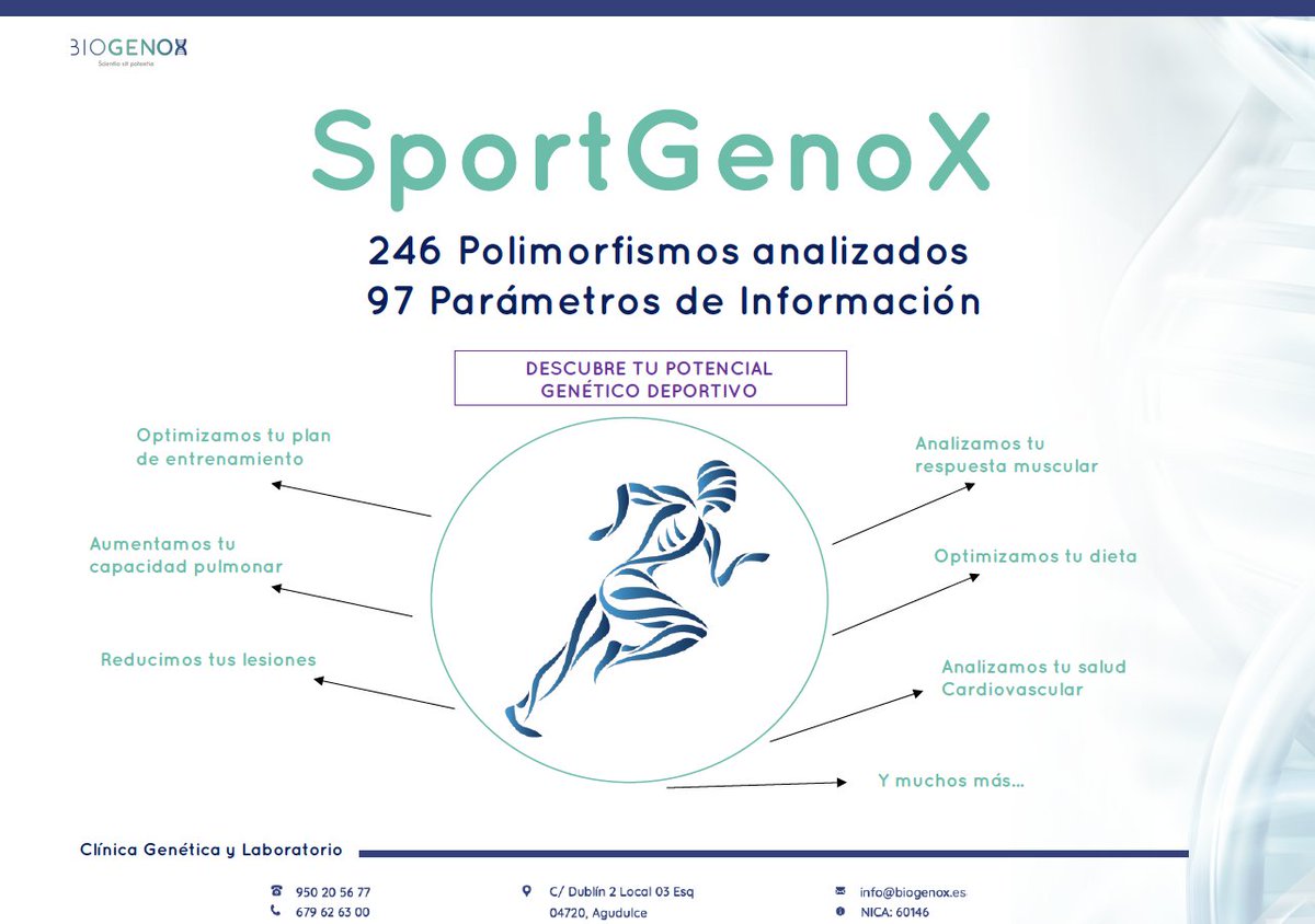 En Biogenox ... También te ayudamos a descubrir tu potencial genético deportivo‍🤸‍♂️⛹️‍♀️🏌️‍♀️🏄‍♀️🏊‍♀️🚴‍♀️