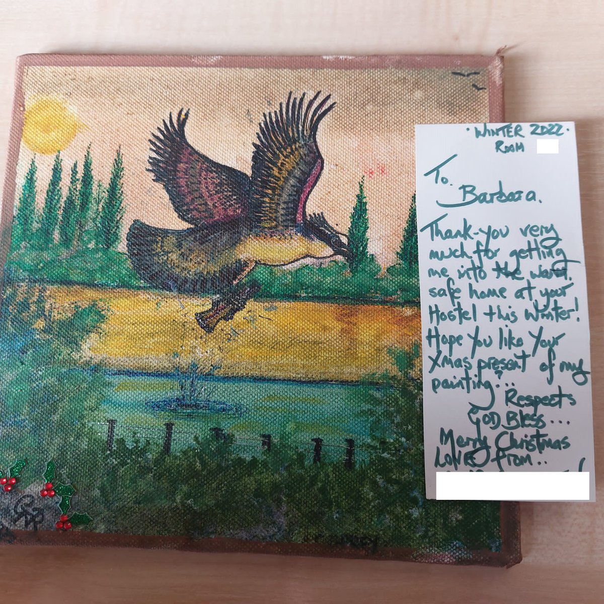 HeatherMiles84's tweet photo. A wonderful early Christmas present and note from an @OTW_Riverside customer. 🎄 Just need to find the perfect place to display it now. https://t.co/EDpJ7dF6i0