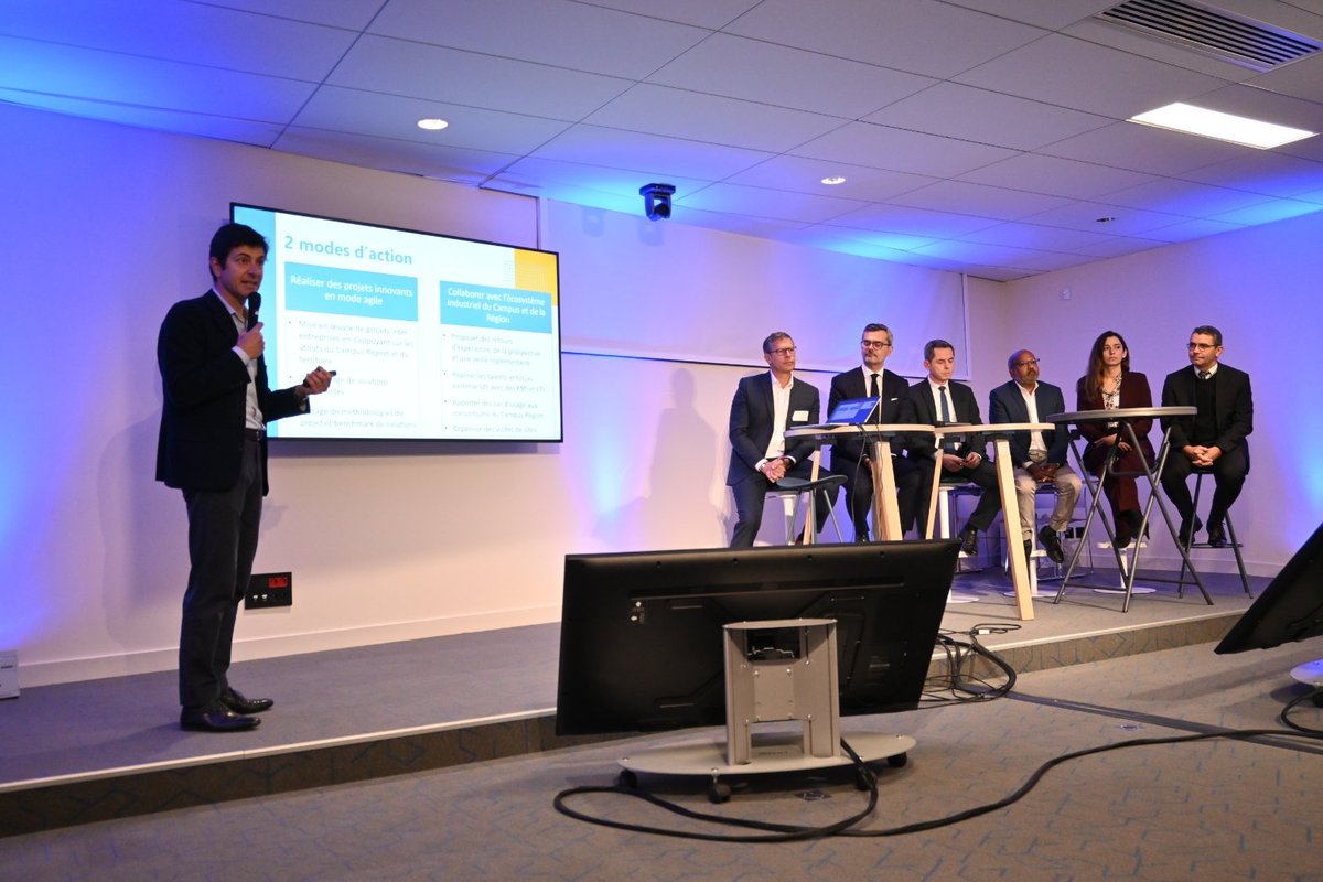 Lancement officiel du nouveau consortium "Excellence industrie Auvergne-Rhône-Alpes" aujourd'hui au <a href="/CampusRegion/">Campus Région du numérique</a>. Ses axes de travail ? La décarbonation, l'économie circulaire, l'usine du futur et la transition numérique. 
#industrie40