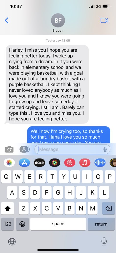 It’s fine, I needed a good cry. Thanks Dad.