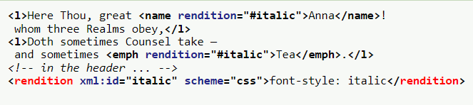 TEIconsortium's tweet photo. #TEI #ElementoftheDay <rendition> (rendition) supplies information about the rendition or appearance of one or more elements in the source text - https://t.co/gqqJxaXwAi.
#TEICommunity #TEIChat #digitalhumanities #encoding https://t.co/B9X0lHf5qq