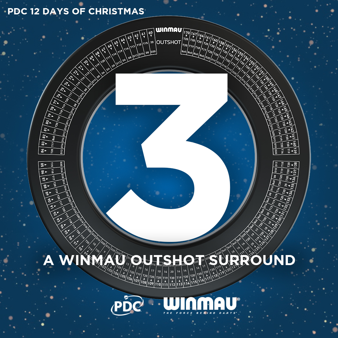 DAY 3⃣

Make sure your doubling is up to scratch by winning a <a href="/Winmau/">Winmau</a> Outshot Surround!

To enter, simply retweet this post and tag a mate who could do with this 😂

#PDC12DaysofChristmas 🎄🎯