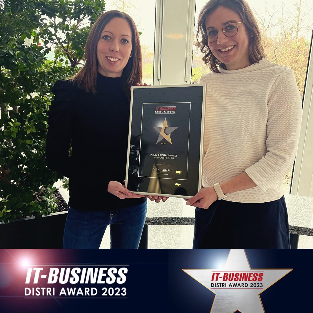 Vielen Dank für die erneute Ehrung in der Kategorie AV &amp; Digital Signage auf der #noi 2022.
Wir sind sehr stolz darauf wieder die Gold Auszeichnung erhalten zu haben!
Ein großes Dankeschön an alle unsere Partner &amp; unsere Kollegen und das komplette IT Business-Team.

#itbusiness