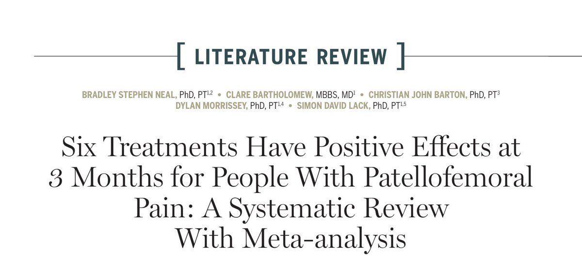 Today I shall be mostly reading… this new systematic review and meta-analysis in the <a href="/JOSPT/">JOSPT Community</a> from <a href="/DrBradNeal/">Brad Neal</a> <a href="/iamclarebart/">Clare Bartholomew</a> <a href="/DrChrisBarton/">Christian Barton</a> <a href="/DrDylanM/">Dylan Morrissey</a> and <a href="/simonthephysio/">Dr Simon Lack</a> ➡️ jospt.org/doi/10.2519/jo…