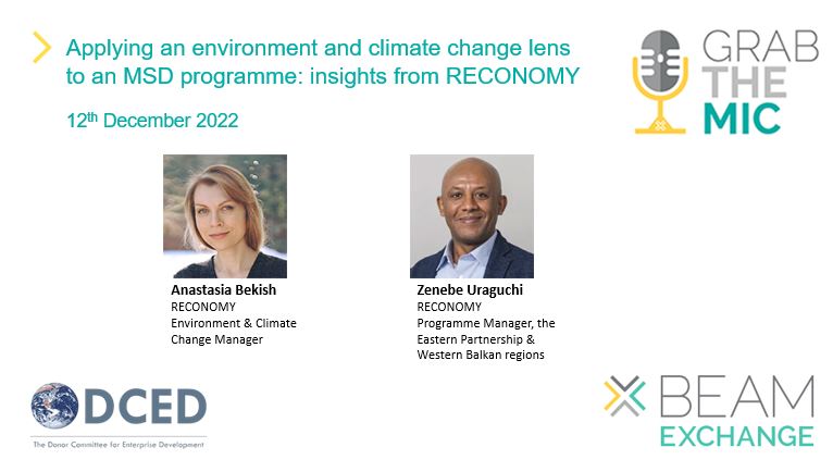 Join us for our 12th December webinar - Applying an environment and climate change lens to an MSD programme: insights from RECONOMY bit.ly/3VTkdry
@RECONOMY. #marketsystemsdevelopment #msd #ClimateResilientDevelopment