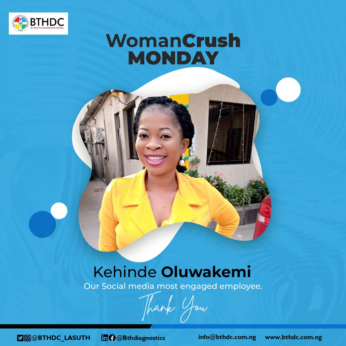 BTHDC_LASUTH's tweet image. Our Woman Crush Monday Kehinde Oluwakemi is a Licenced Medical Laboratory Technician and a Phlebotomist at BTHDC, she helps in the collection of samples and processing under standard operating procedures. We Celebrate you!
#womancrushmonday #phlebotomist #BTHDC Zenith Bank bulaba