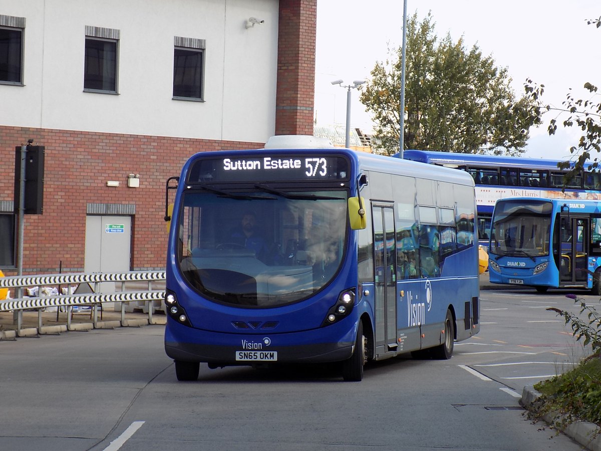 The2002BusGroup's tweet photo. Seen at Bolton Bus Station is #VisionBus Wright Streetlite SN65 OKM on route 573 to Sutton Estate https://t.co/O71w3UBcqh
