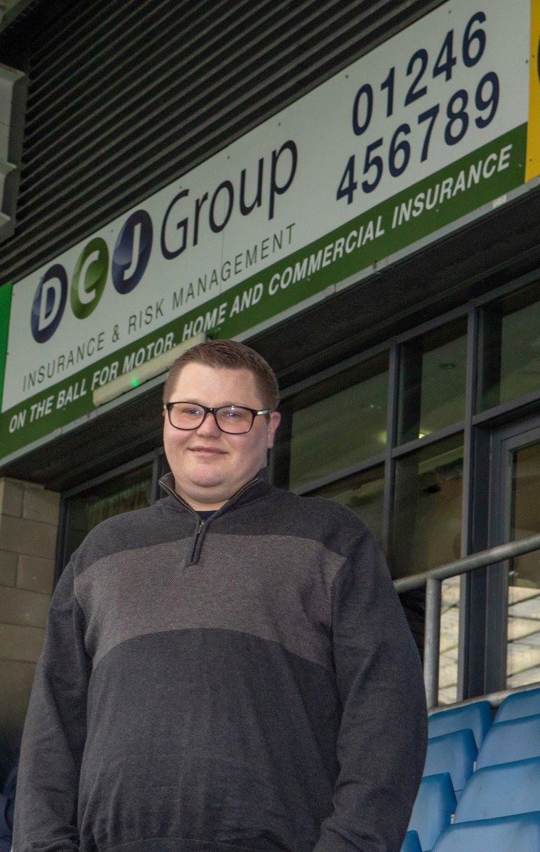Great to see Ben supporting <a href="/ChesterfieldFC/">Chesterfield FC</a> at their recent home game, beside the DCJ sponsorship board.