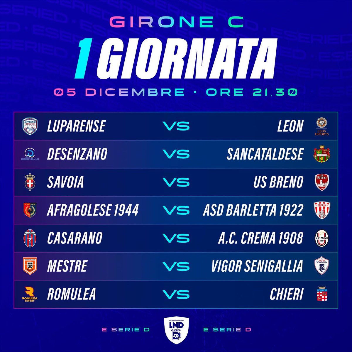😍 Bentornata #eSerieD! 

⚽️ Quale team rappresenterete in questa stagione? 

#LNDeSport