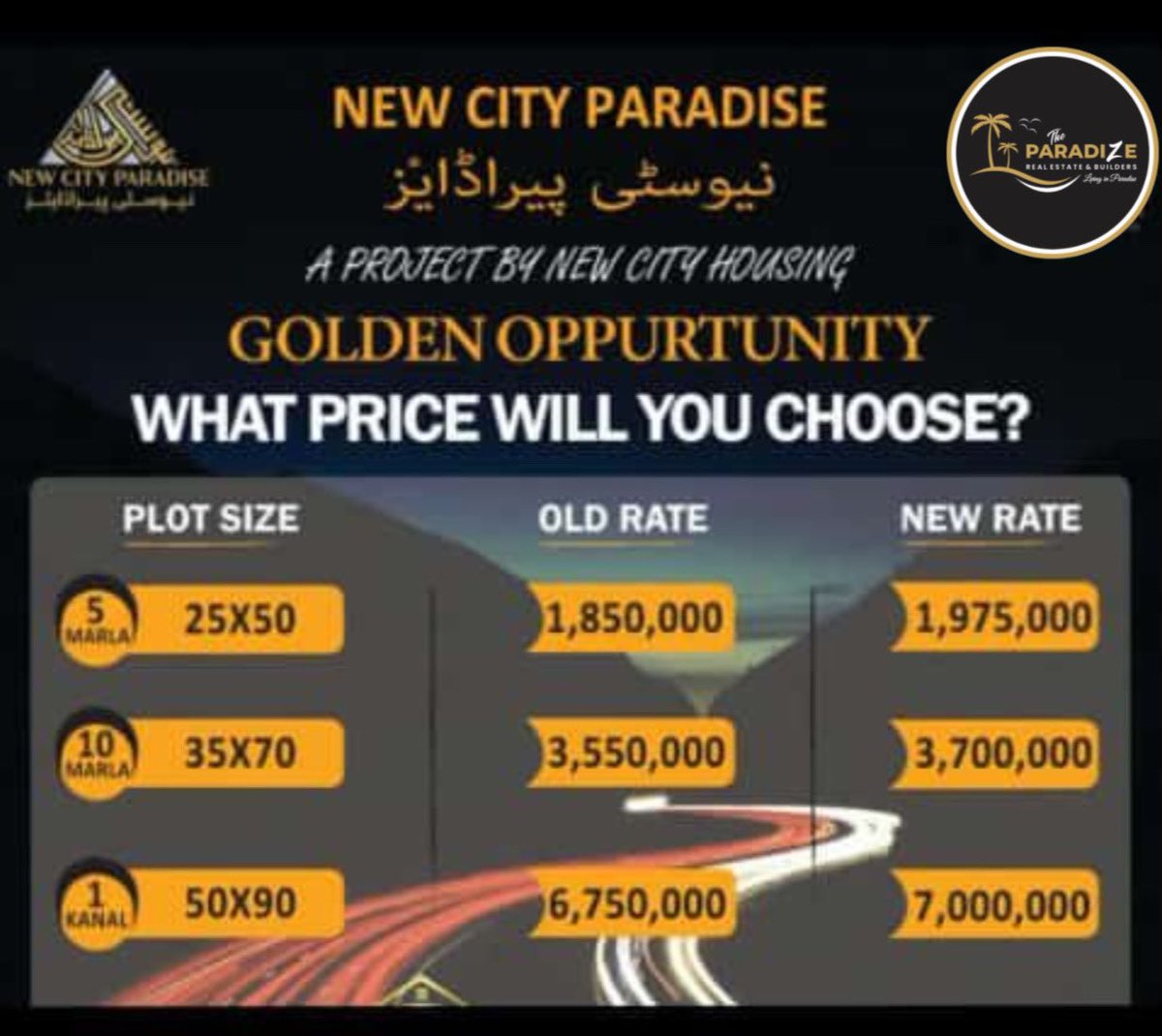 Hurry up !!  you Get your plot booking file. It’s a golden chance to book your plots at old rates. New rates will b applied yesterday. #TheParadizeReqlEstateAndBuilders #newcityphase2