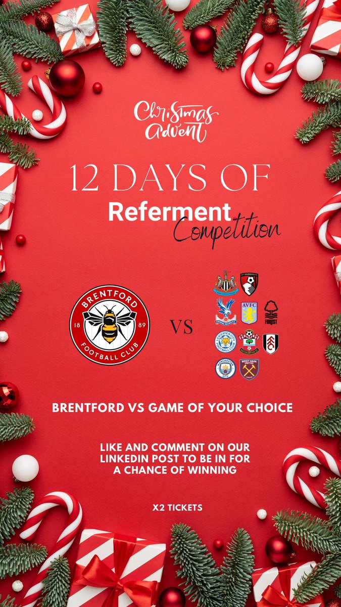 referment's tweet photo. WIN!! Game of your choice against Brentford FC. 🏆

Comment on THIS post to be in for a chance of winning. 🏅🎄✨

#BrentfordFC #footballtickets #football #win #Competition #wintickets https://t.co/shltu2LTEv