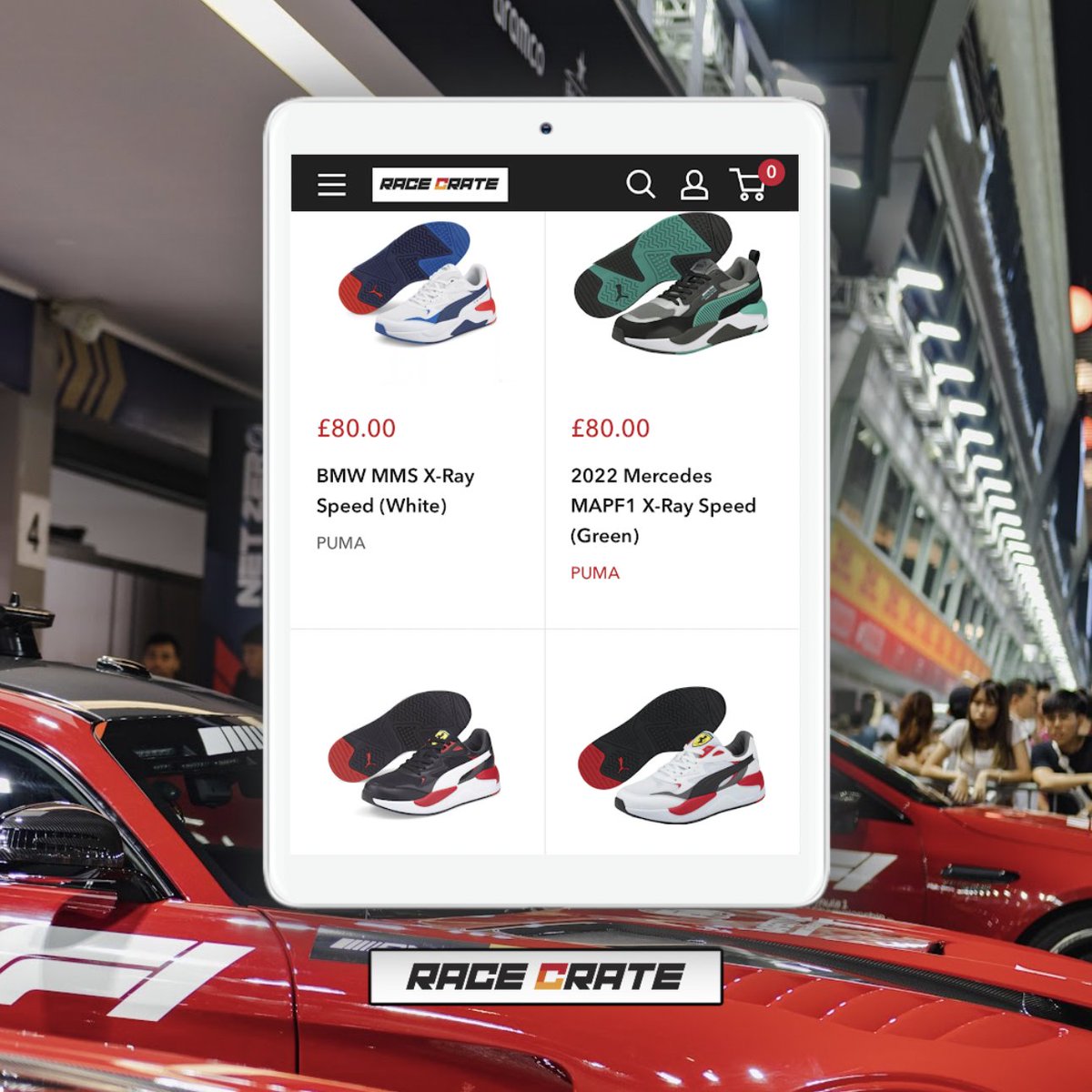 Official team trainers are now online 🤩

Shop here ➡️ bit.ly/racecrateshoes

#F1 #RaceCrate