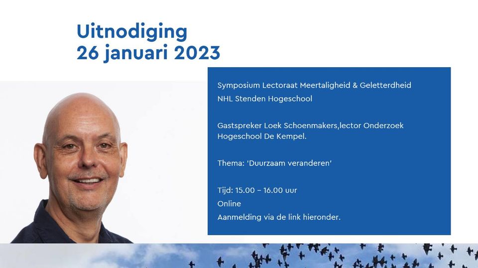 Meld je aan voor de online lezing over #duurzaamveranderen "Het zijn mensen die scholen maken, en niet de systemen. De balans moet terug naar de mensen, bevlogen en vol enthousiasme met een enorm potentieel." #relationeelparadgima (1/2)