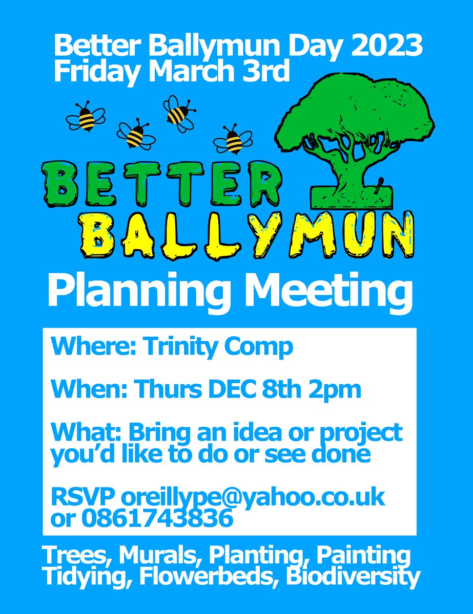 BallymunTT's tweet photo. Calling all community groups and neighbours !!! 📣 Please get involved in this fantastic day for Ballymun! No project is too small! 🥰🌍👍 #BetterBallymun #Ballymun https://t.co/NF5xEmkuYB