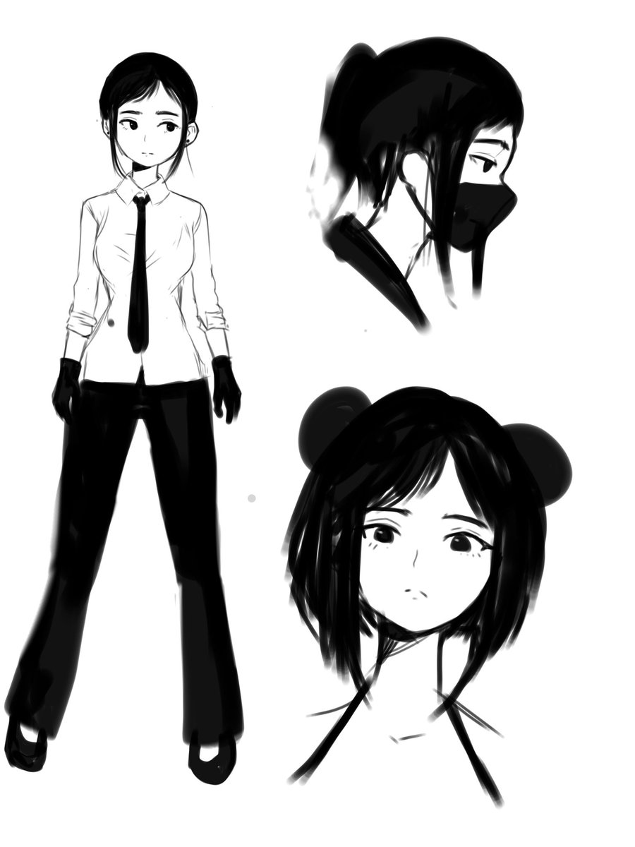 Drawing an oc kinda inspired by Kobeni